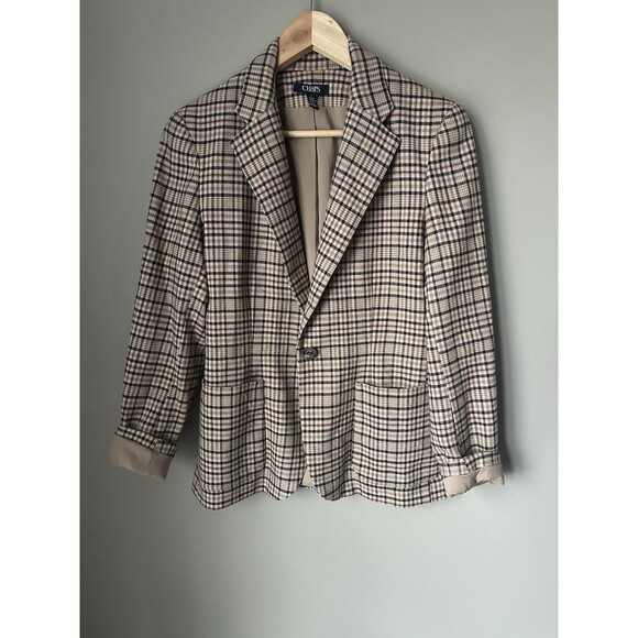 SOLD Plaid Womens Blazer Single Button Size 6 or Mesium - Picture 5 of 5